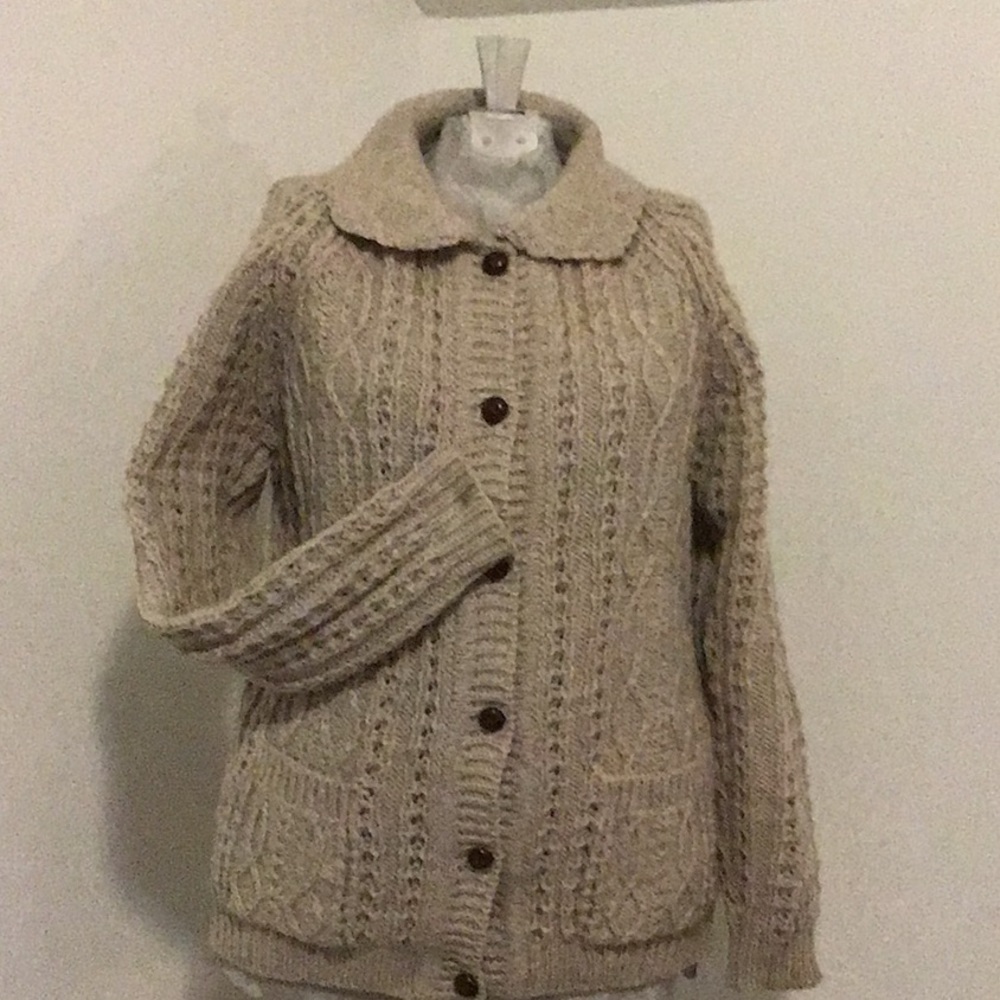 Wool Sweater Carraig Aran Ireland Sz 38 Vintage